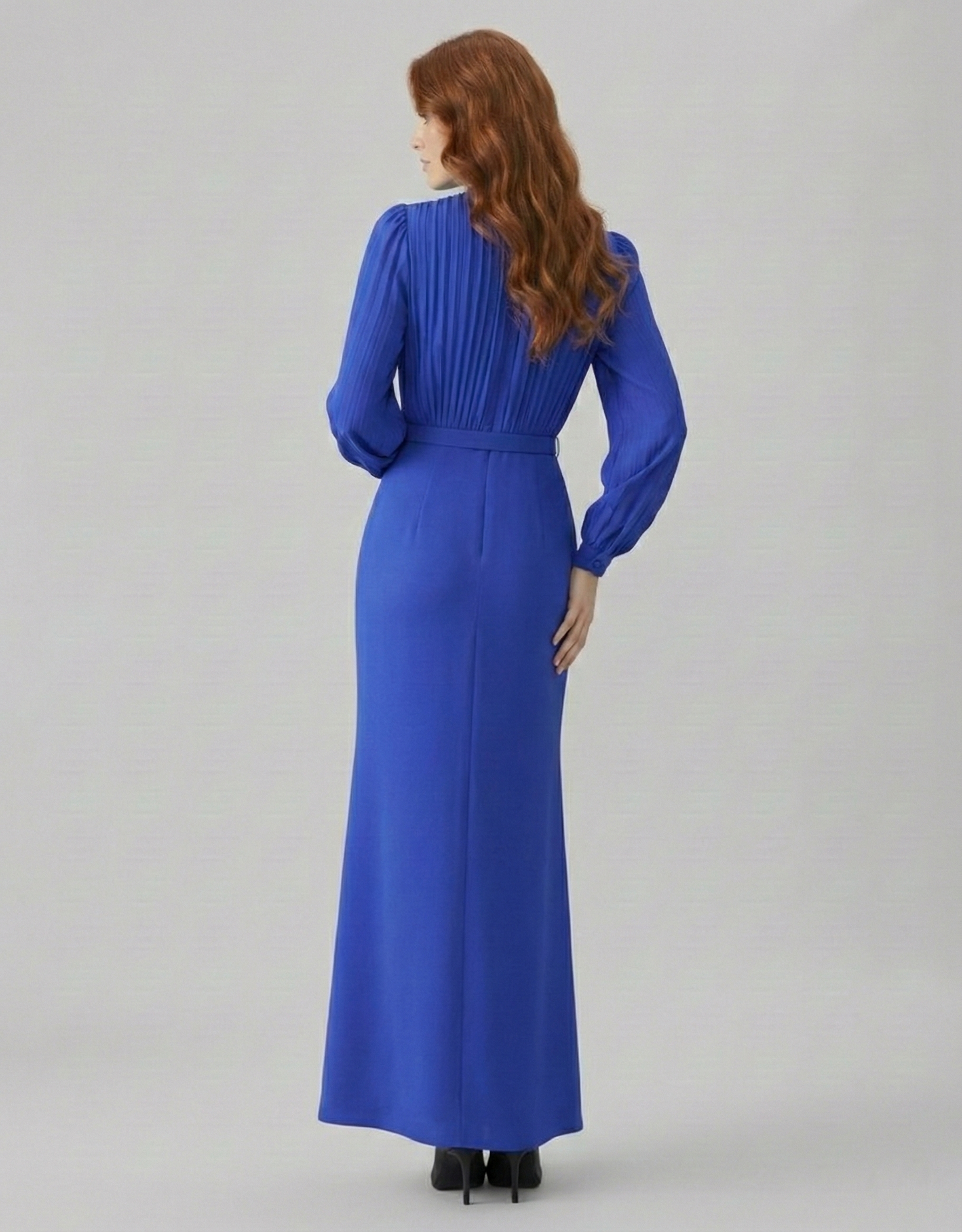 Kadın Kemer Detaylı Uzun Elbise