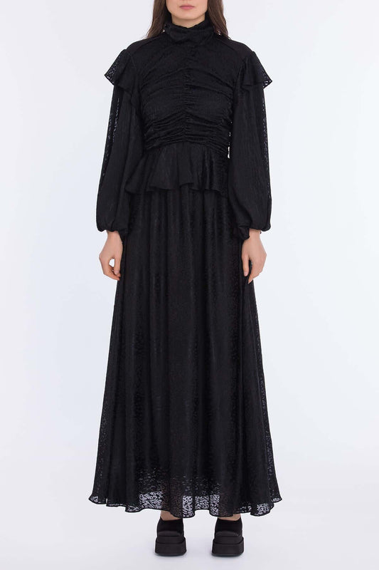 Büzgü Detaylı Elbise