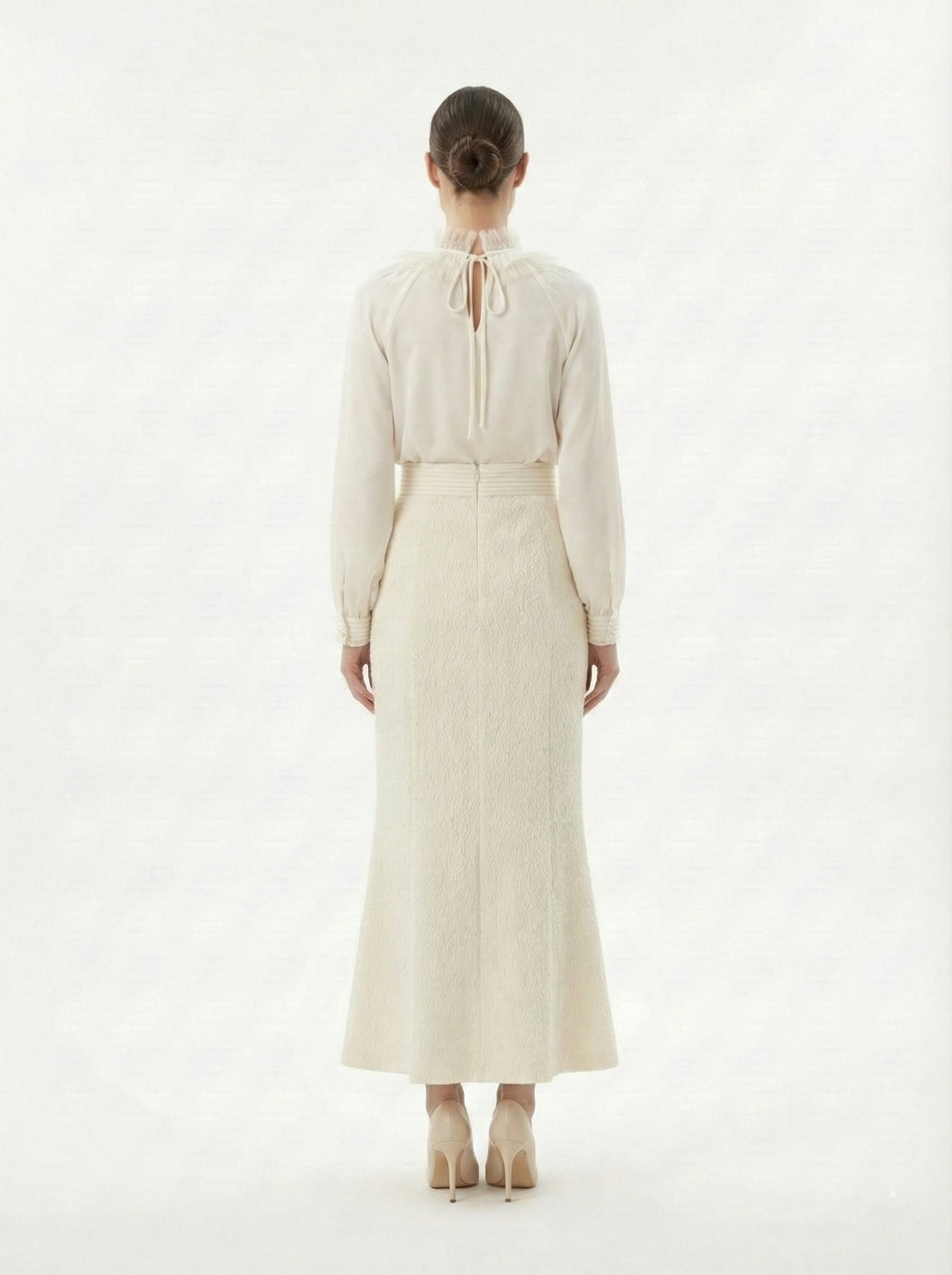 Kadın Arkası İp Detaylı Uzun Elbise