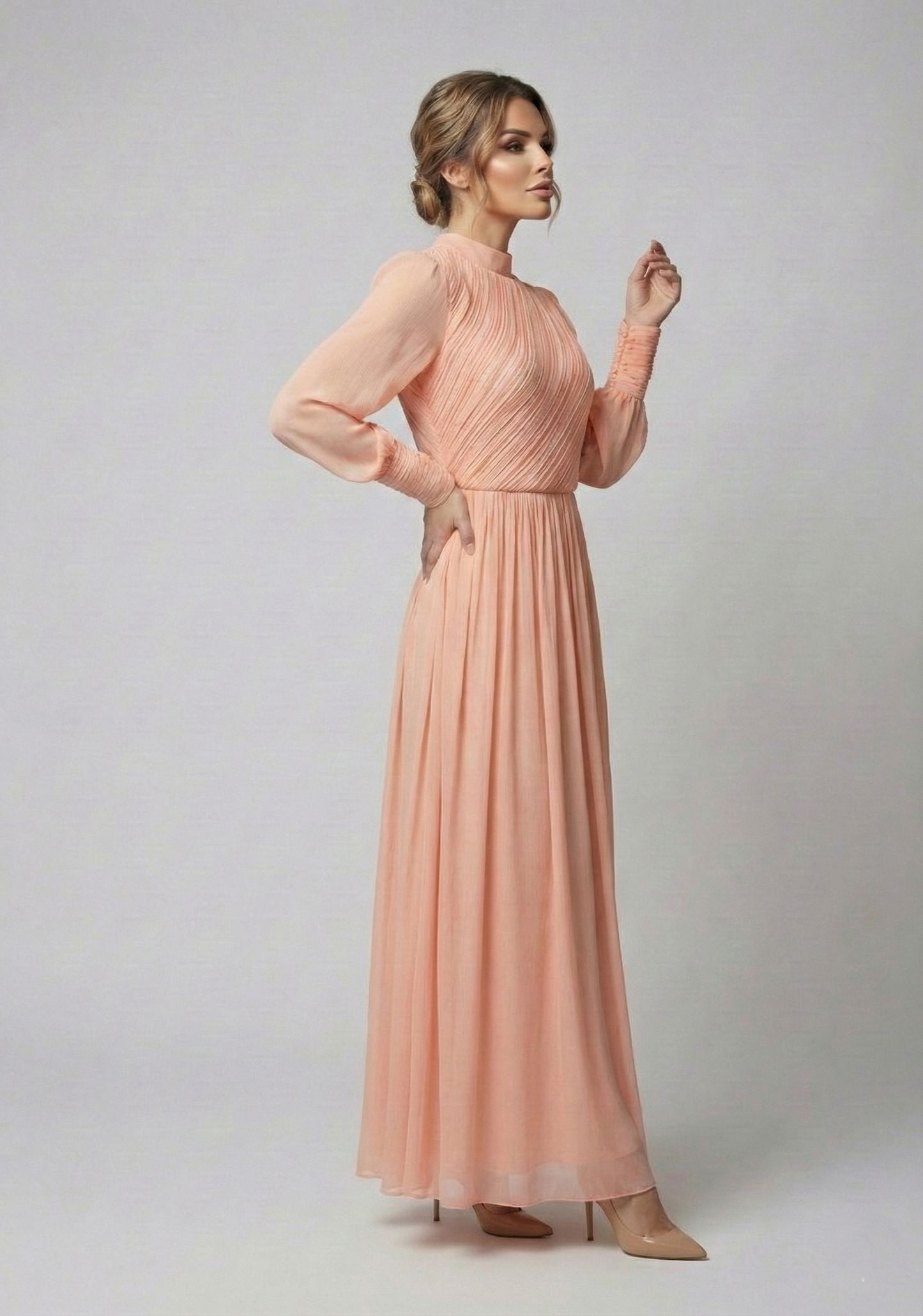 Kadın Drapeli Uzun Elbise