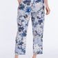 Çiçek Desenli Düz Paça Pantolon