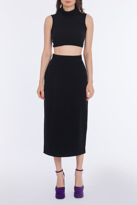 Kadife Midi Boy Etek