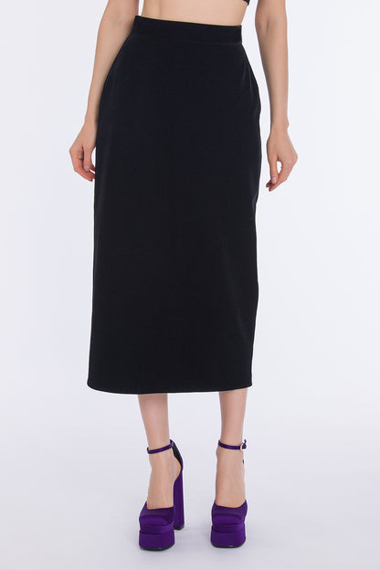 Jupe midi en velours pour femme