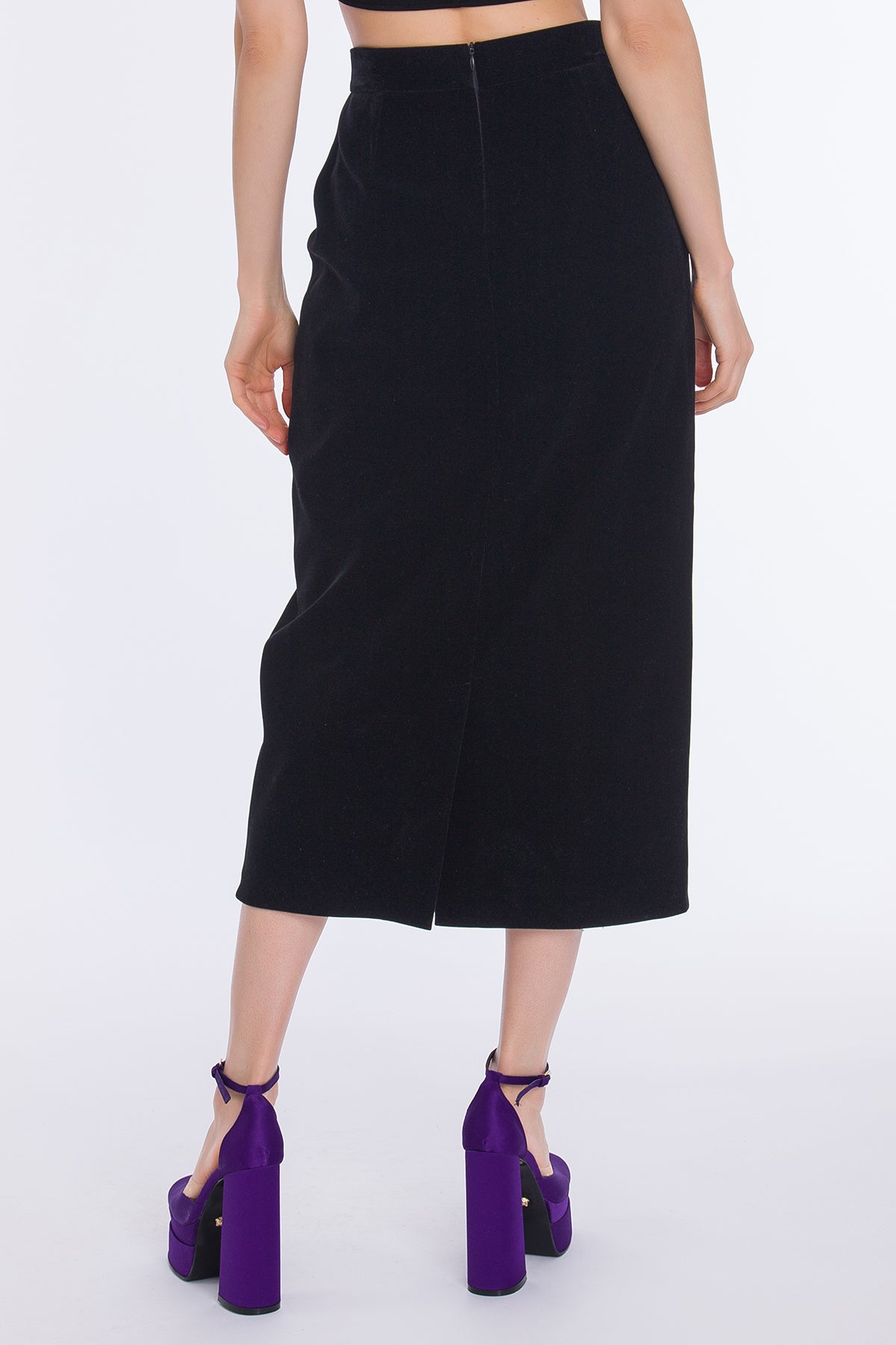 Kadife Midi Boy Etek