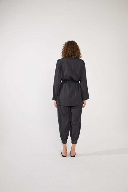 Women's Long Sleeve Belted Jacket