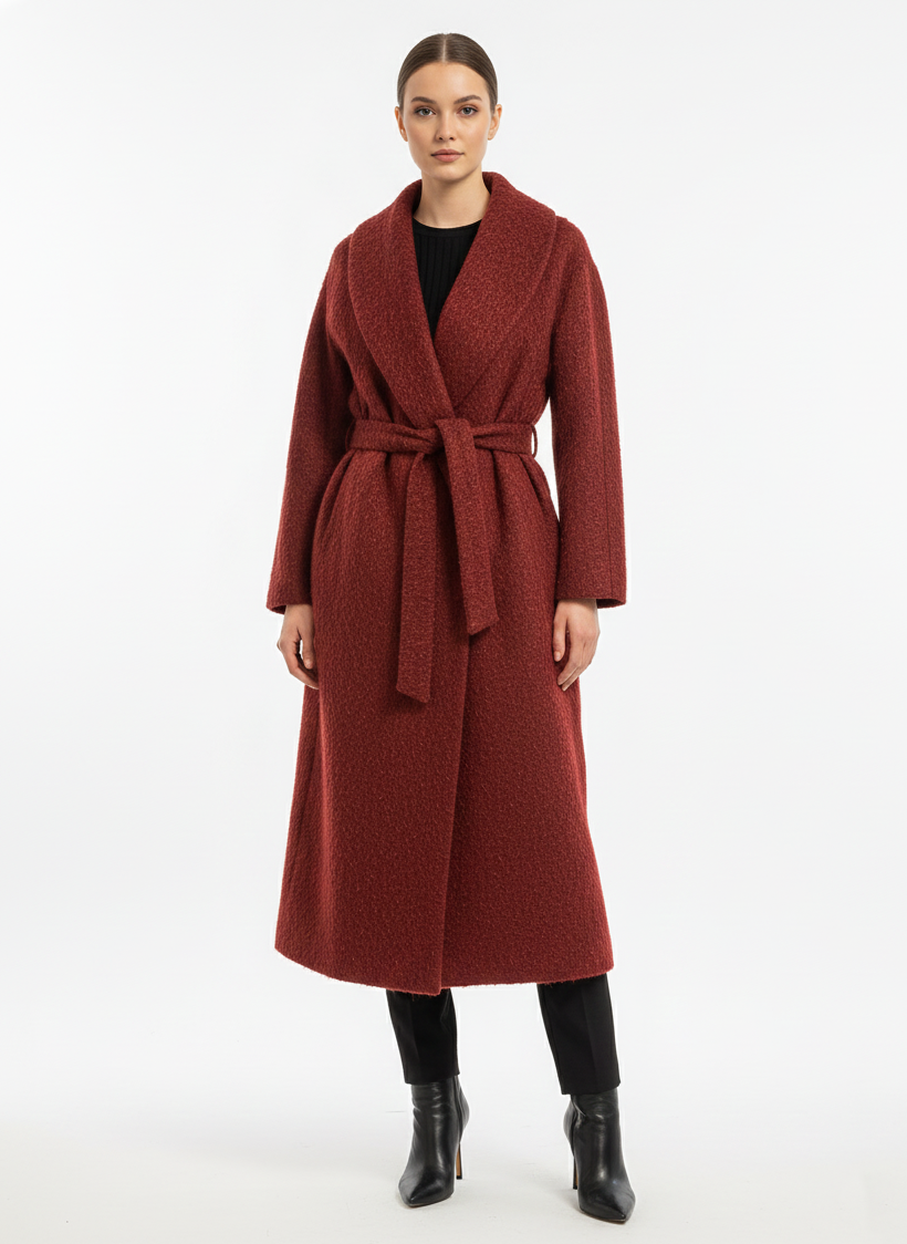 Kırmızı V Kesim Kaban