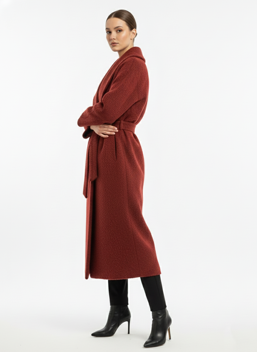 Kırmızı V Kesim Kaban