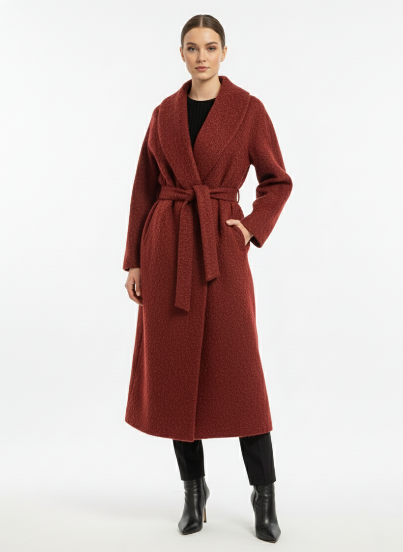 Kırmızı V Kesim Kaban