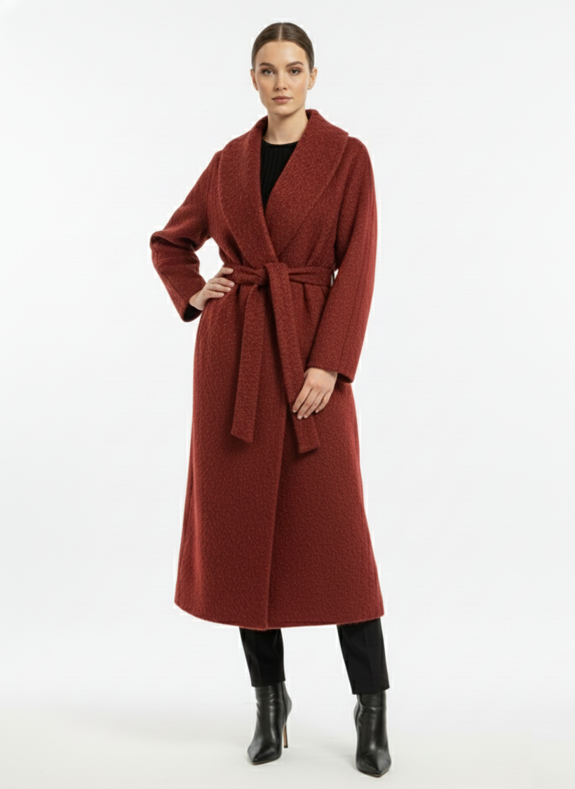 Kırmızı V Kesim Kaban