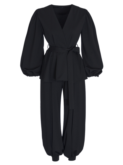Women's Tie-Front Buttoned Jacket