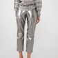 Gümüş Kemerli Deri Pantolon