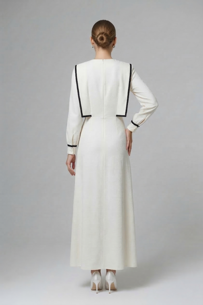Women's Ruched Detail Striped Maxi Dress