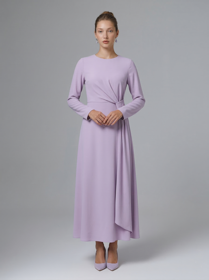 Kadın Bel Büzgü Detaylı Uzun Elbise