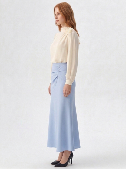 Kadın Drape Detaylı Midi Etek