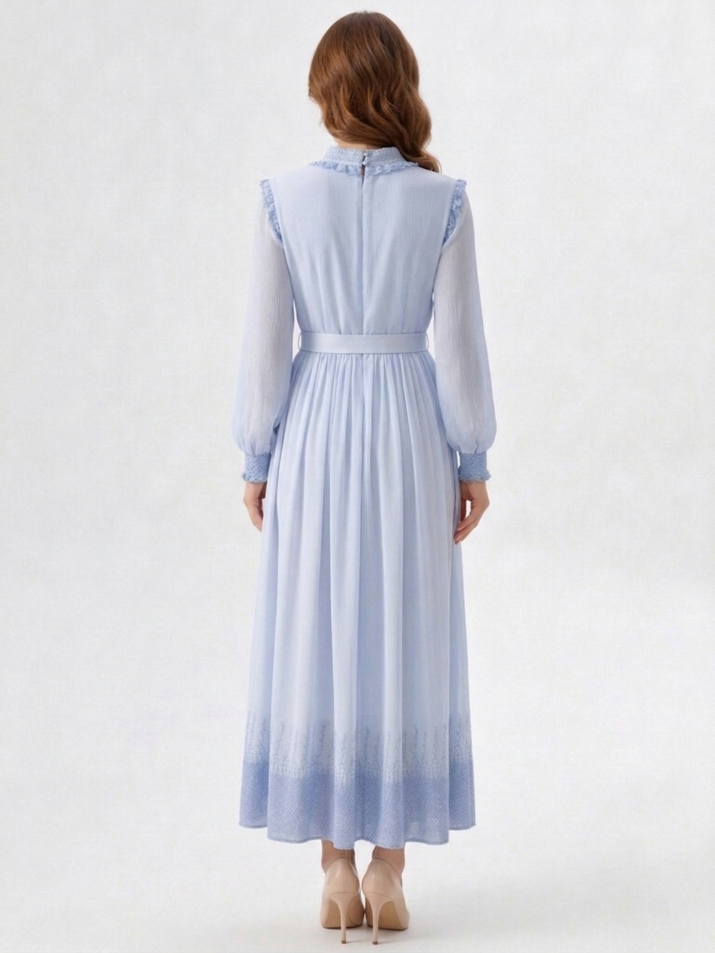 Kadın İşleme Detaylı Şifon Elbise