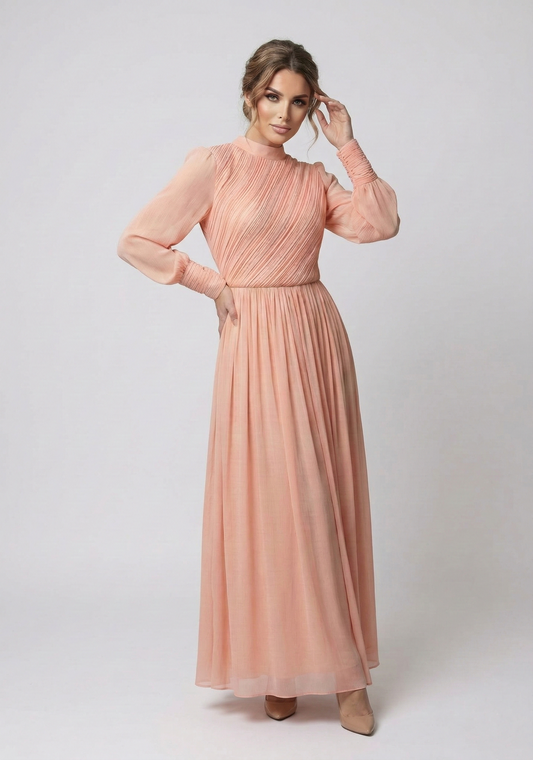 Kadın Drapeli Uzun Elbise