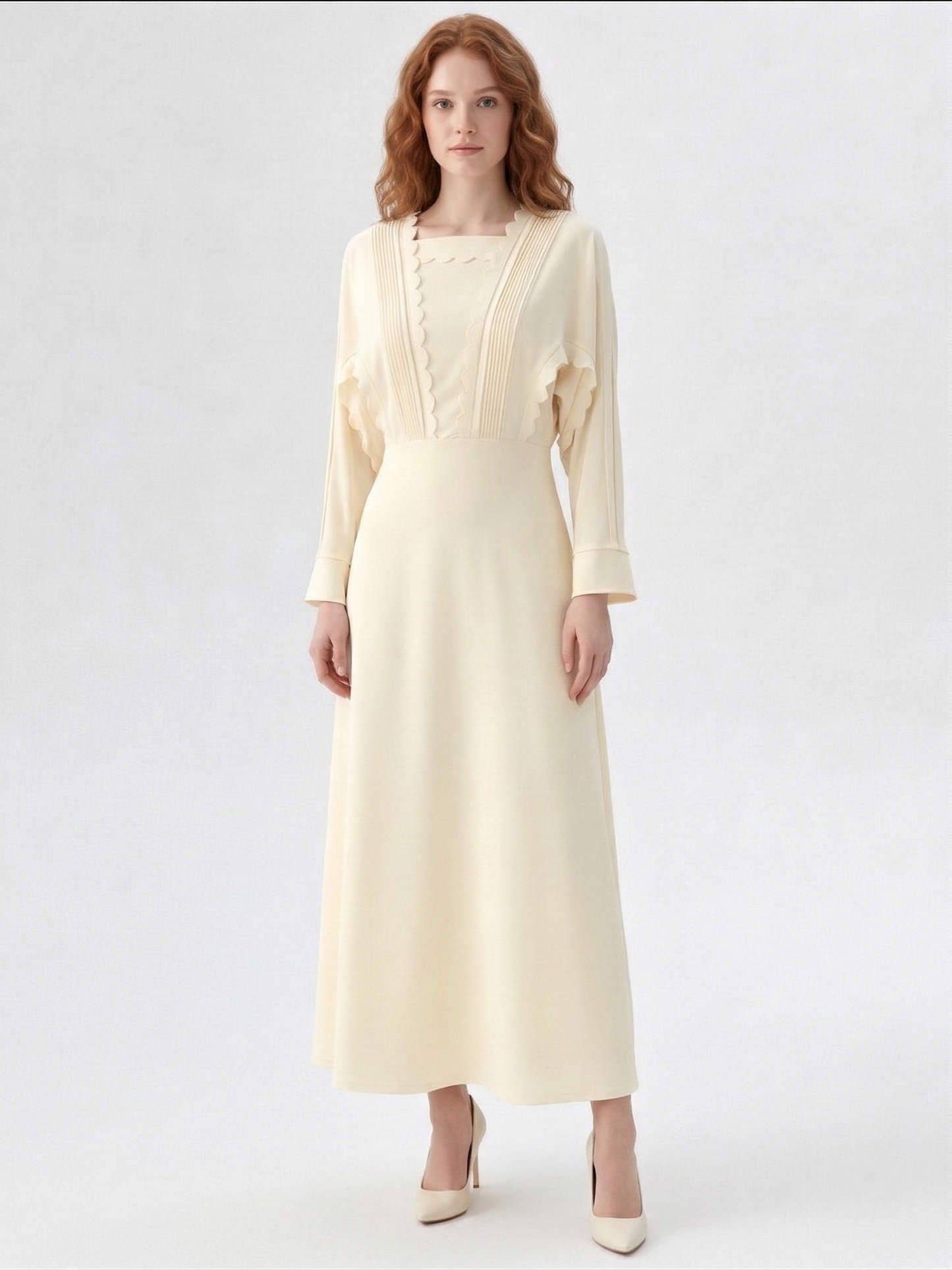 Kadın Uzun Kare Yaka Elbise