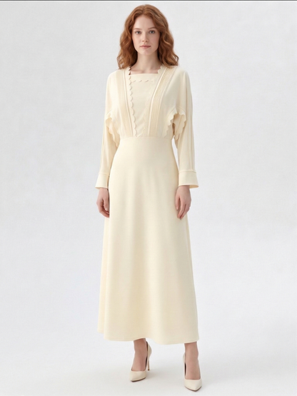 Kadın Uzun Kare Yaka Elbise