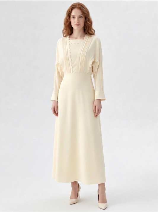 Kadın Uzun Kare Yaka Elbise