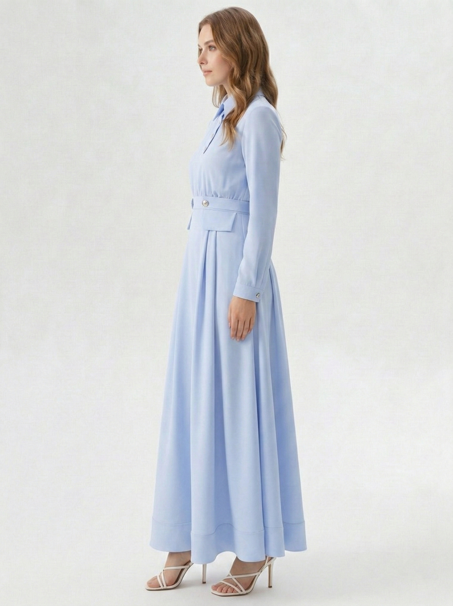 Kadın Uzun Kollu Cep Detaylı Elbise