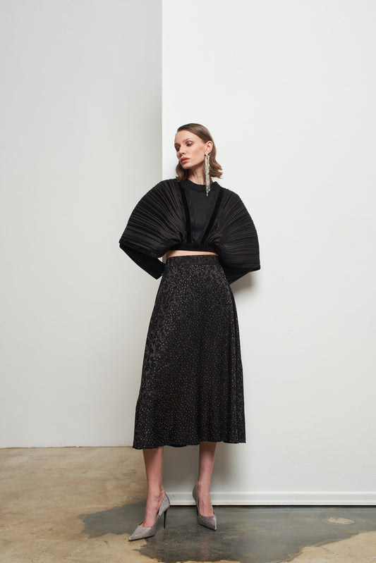 Kadın Kol Detaylı Kısa Saten Bluz