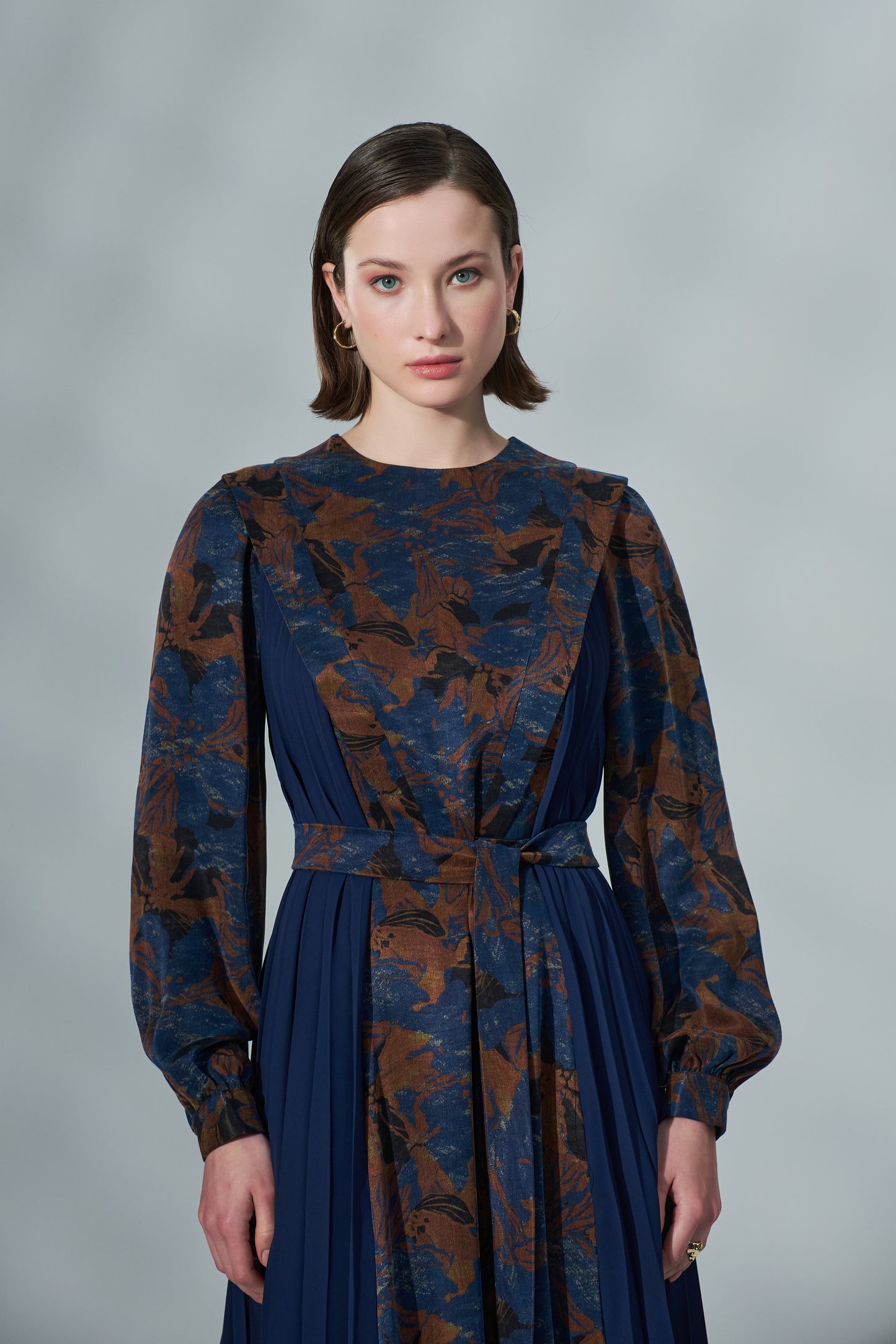 Kadın Uzun Kollu Kuşaklı Pilisoley Elbise