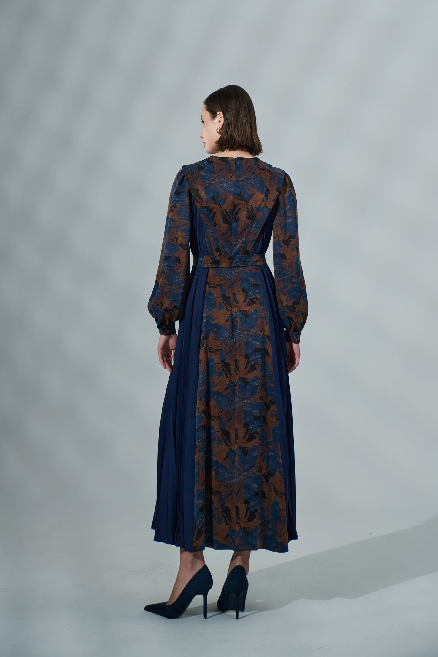 Kadın Uzun Kollu Kuşaklı Pilisoley Elbise