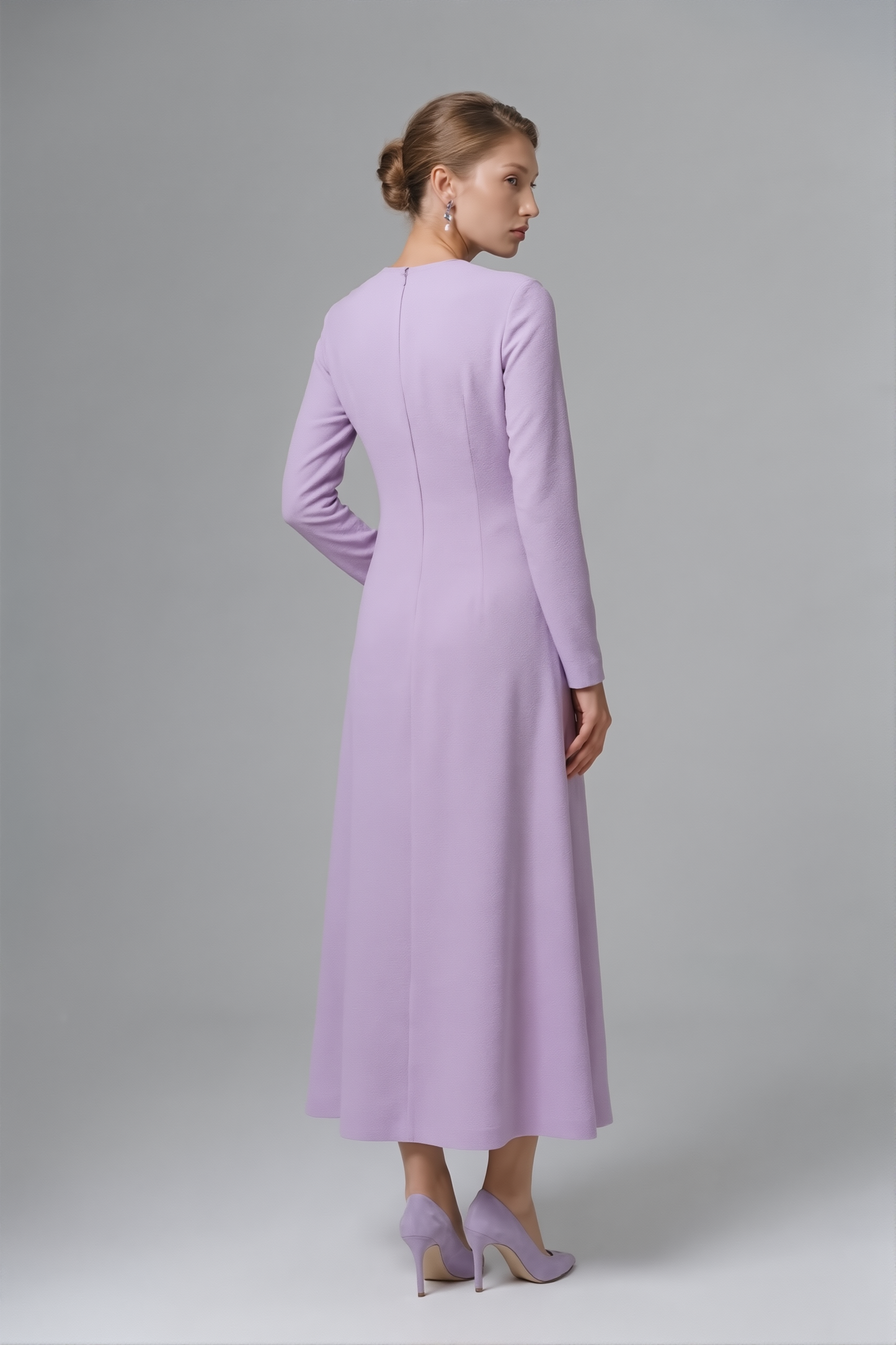 Kadın Bel Büzgü Detaylı Uzun Elbise