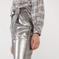 Gümüş Deri Pantolon