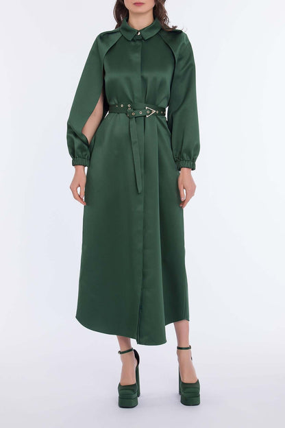 Kadın Cut Out Detaylı Kemerli Elbise