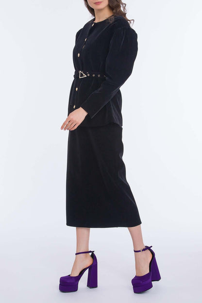 Women's Balloon Sleeve Velvet Jacket